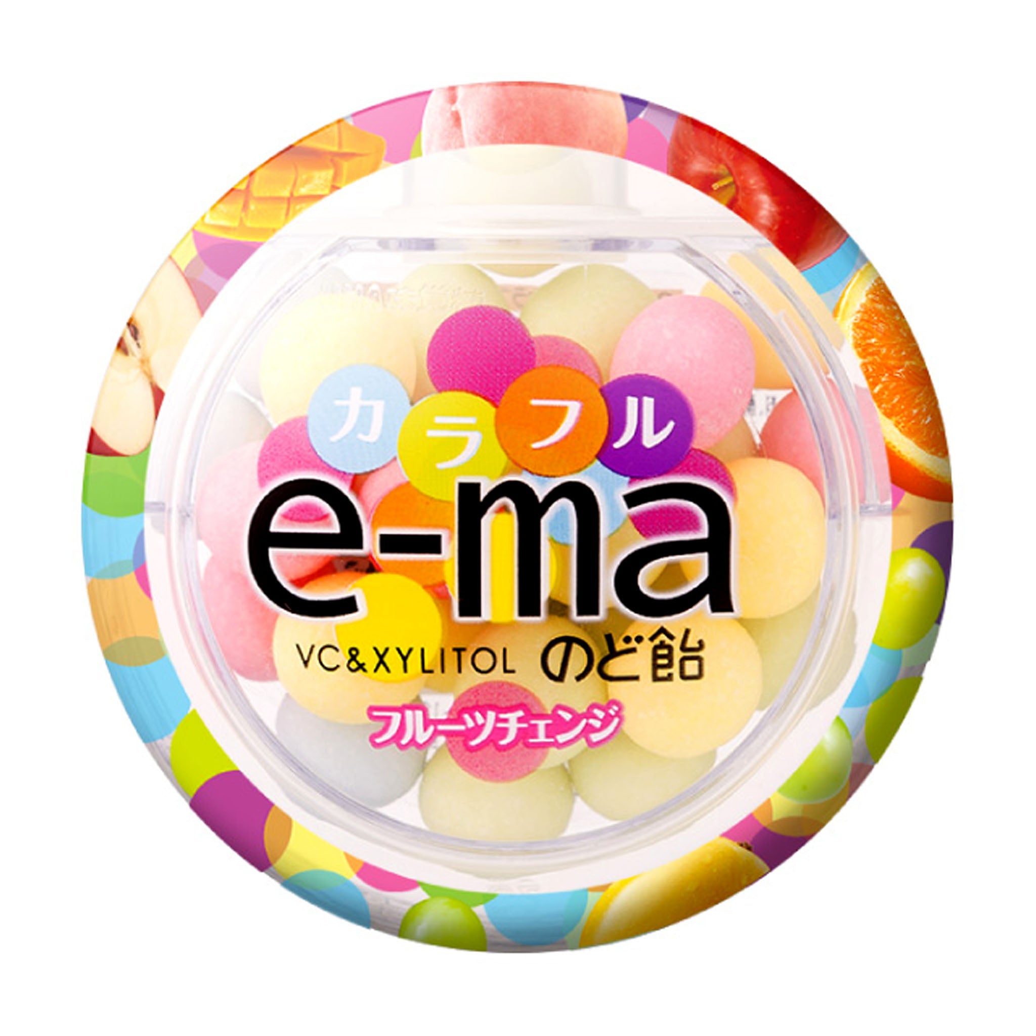 UHA E-ma Throat Lozenge Colorful Fruits Case